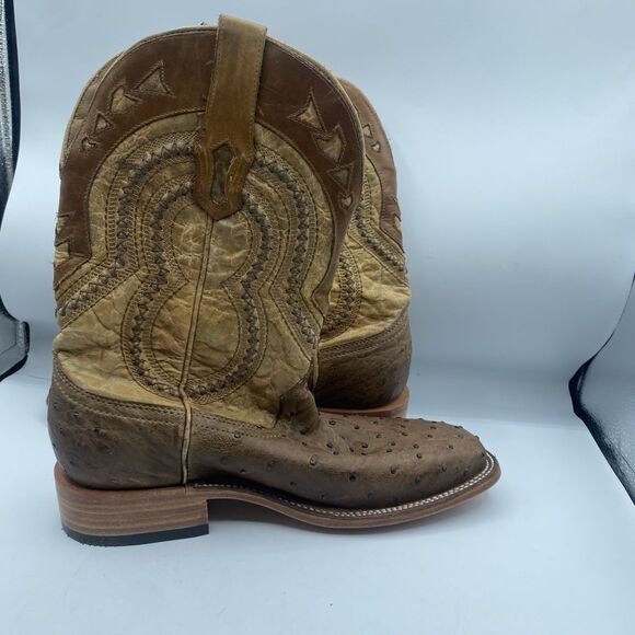 Corral Western Boot Mens Men 10.5 D Tan Full Ostritch Broad Square Toe Cowboy main image 13